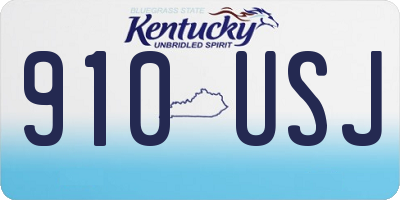 KY license plate 910USJ