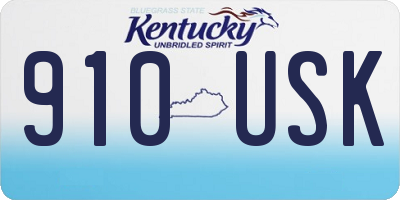 KY license plate 910USK