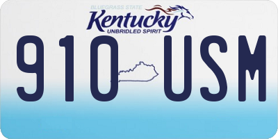 KY license plate 910USM
