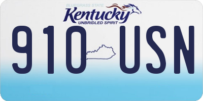 KY license plate 910USN