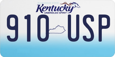 KY license plate 910USP