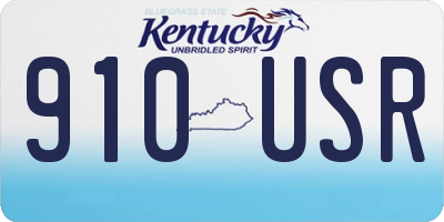 KY license plate 910USR