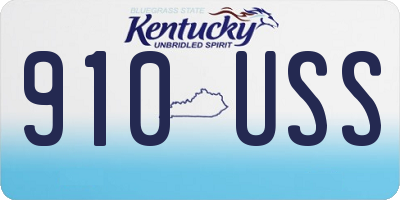 KY license plate 910USS