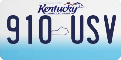 KY license plate 910USV