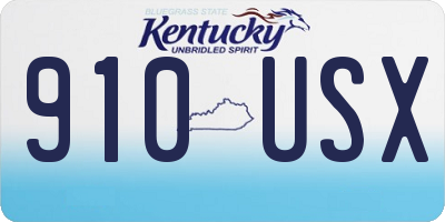 KY license plate 910USX