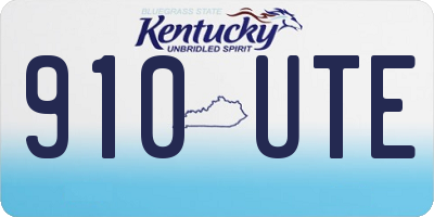 KY license plate 910UTE