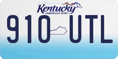 KY license plate 910UTL