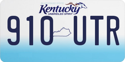 KY license plate 910UTR