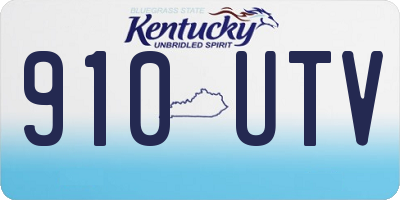 KY license plate 910UTV