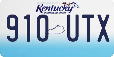 KY license plate 910UTX