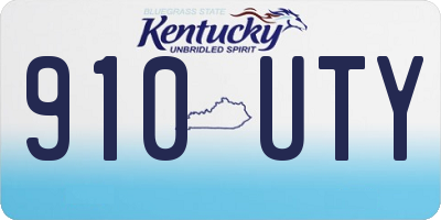 KY license plate 910UTY