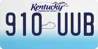 KY license plate 910UUB