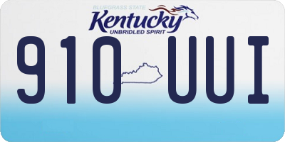 KY license plate 910UUI