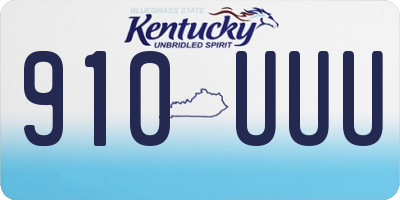KY license plate 910UUU