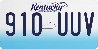 KY license plate 910UUV