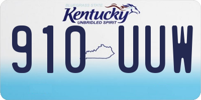 KY license plate 910UUW