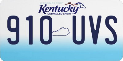 KY license plate 910UVS