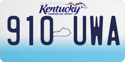 KY license plate 910UWA