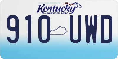 KY license plate 910UWD