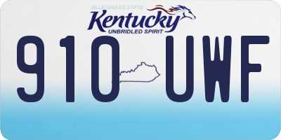 KY license plate 910UWF
