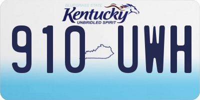 KY license plate 910UWH