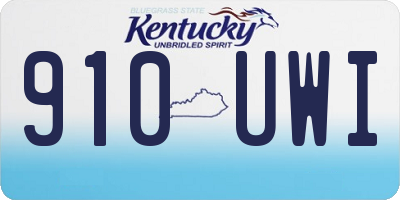 KY license plate 910UWI
