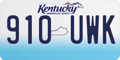 KY license plate 910UWK