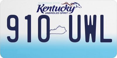 KY license plate 910UWL