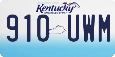 KY license plate 910UWM