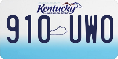 KY license plate 910UWO