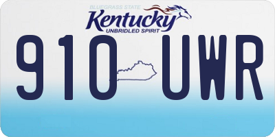 KY license plate 910UWR