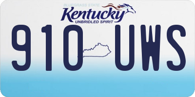 KY license plate 910UWS