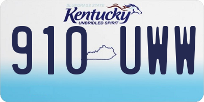 KY license plate 910UWW