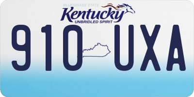KY license plate 910UXA