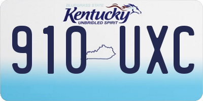 KY license plate 910UXC