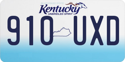 KY license plate 910UXD