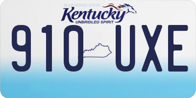KY license plate 910UXE