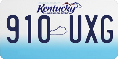 KY license plate 910UXG