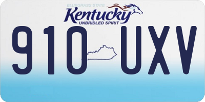 KY license plate 910UXV