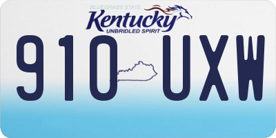 KY license plate 910UXW