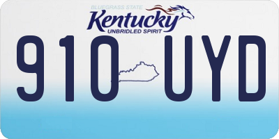 KY license plate 910UYD