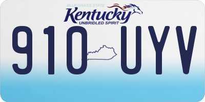KY license plate 910UYV