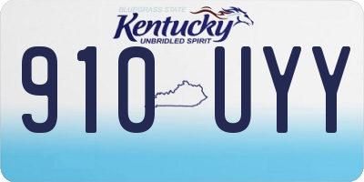 KY license plate 910UYY