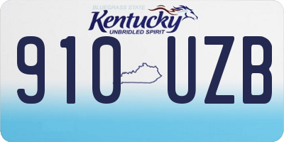 KY license plate 910UZB