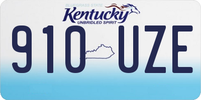 KY license plate 910UZE