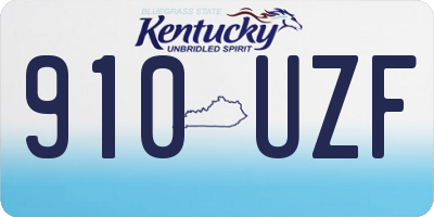 KY license plate 910UZF