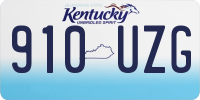 KY license plate 910UZG