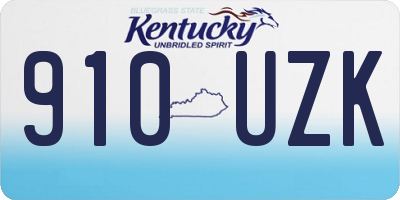 KY license plate 910UZK