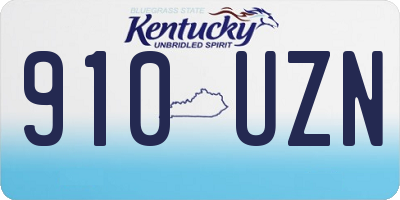 KY license plate 910UZN