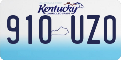 KY license plate 910UZO